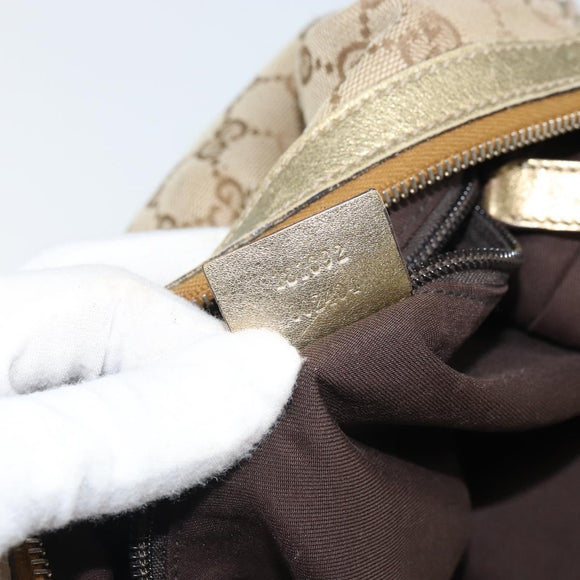 GUCCI GG Canvas Shoulder Bag Beige Gold 181092 Auth 161718