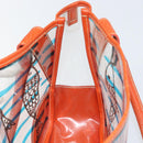 PRADA Hand Bag Vinyl Clear Silver Auth 161719-18