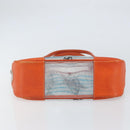 PRADA Hand Bag Vinyl Clear Silver Auth 161719-5