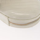 CHANEL Chain V Stitch La Pauza Shoulder Bag Leather White Gold CC Auth 161720SAV-13