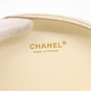 CHANEL Chain V Stitch La Pauza Shoulder Bag Leather White Gold CC Auth 161720SAV-16