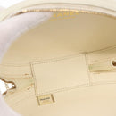 CHANEL Chain V Stitch La Pauza Shoulder Bag Leather White Gold CC Auth 161720SAV-17