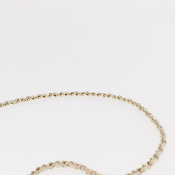 CHANEL Chain V Stitch La Pauza Shoulder Bag Leather White Gold CC Auth 161720SAV