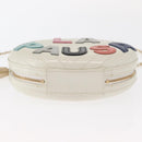 CHANEL Chain V Stitch La Pauza Shoulder Bag Leather White Gold CC Auth 161720SAV-9