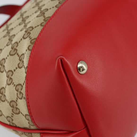 GUCCI GG Canvas Valentine Hand Bag 2way Beige Gold 309122 Auth 161721V