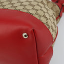 GUCCI GG Canvas Valentine Hand Bag 2way Beige Gold 309122 Auth 161721V-18