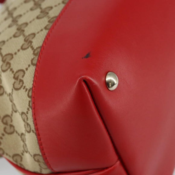 GUCCI GG Canvas Valentine Hand Bag 2way Beige Gold 309122 Auth 161721V