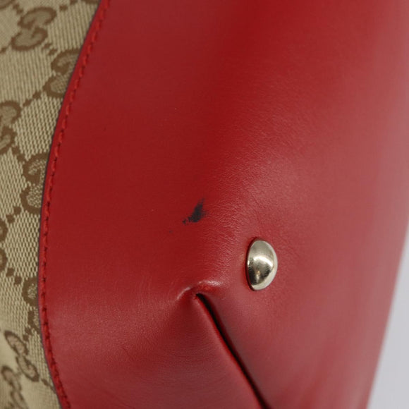 GUCCI GG Canvas Valentine Hand Bag 2way Beige Gold 309122 Auth 161721V