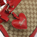 GUCCI GG Canvas Valentine Hand Bag 2way Beige Gold 309122 Auth 161721V-20