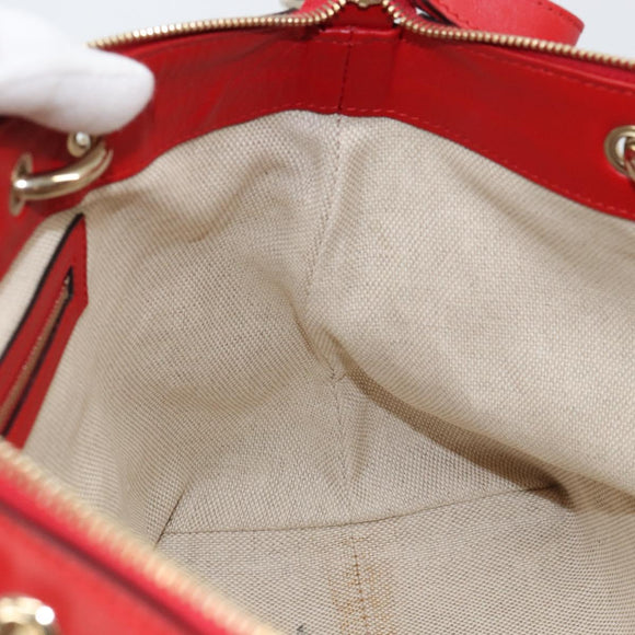 GUCCI GG Canvas Valentine Hand Bag 2way Beige Gold 309122 Auth 161721V