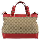 GUCCI GG Canvas Valentine Hand Bag 2way Beige Gold 309122 Auth 161721V-2