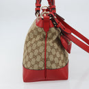 GUCCI GG Canvas Valentine Hand Bag 2way Beige Gold 309122 Auth 161721V-4