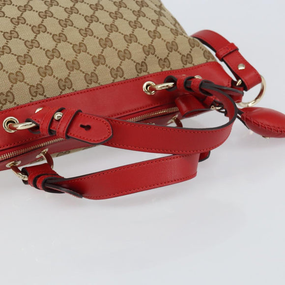 GUCCI GG Canvas Valentine Hand Bag 2way Beige Gold 309122 Auth 161721V