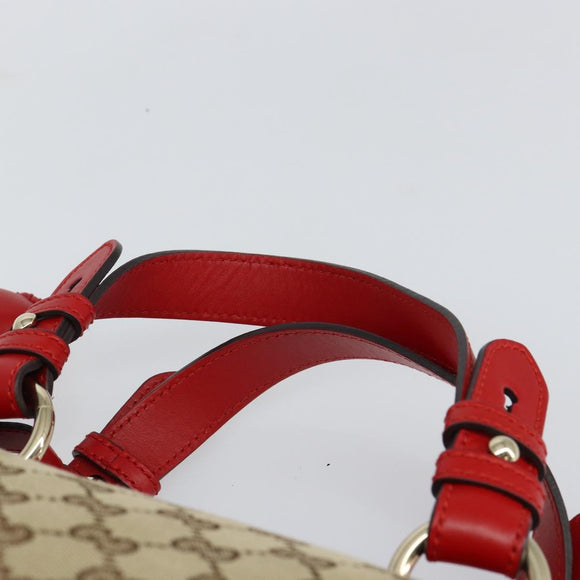 GUCCI GG Canvas Valentine Hand Bag 2way Beige Gold 309122 Auth 161721V