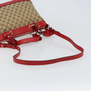 GUCCI GG Canvas Valentine Hand Bag 2way Beige Gold 309122 Auth 161721V-8