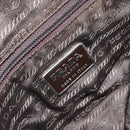 PRADA Shoulder Bag Nylon Beige Silver Auth 161725-21