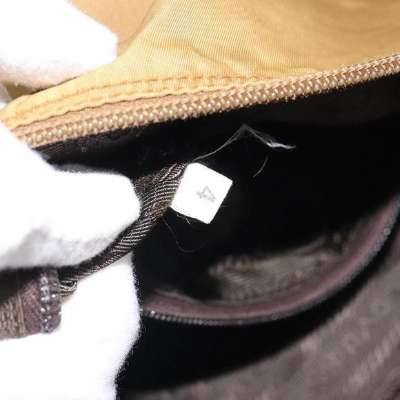 PRADA Shoulder Bag Nylon Beige Silver Auth 161725