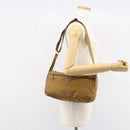 PRADA Shoulder Bag Nylon Beige Silver Auth 161725-26