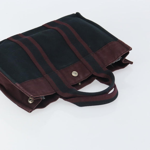 HERMES Fourre Tout PM Hand Bag Canvas Black Auth 161726