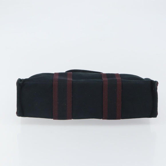 HERMES Fourre Tout PM Hand Bag Canvas Black Auth 161726