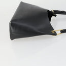 GUCCI Bamboo Shoulder Bag Leather Black Gold 001 1998 1883 Auth 161727-4