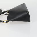 GUCCI Bamboo Shoulder Bag Leather Black Gold 001 1998 1883 Auth 161727-5