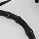 GUCCI Bamboo Shoulder Bag Leather Black Gold 001 1998 1883 Auth 161727-8