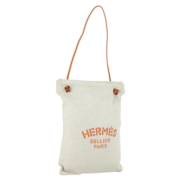 HERMES Aline PM Shoulder Bag Cotton Beige Gold Auth 161728