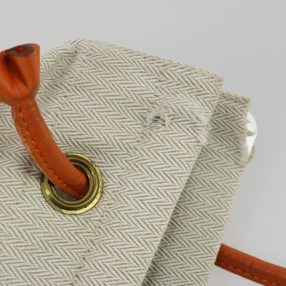 HERMES Aline PM Shoulder Bag Cotton Beige Gold Auth 161728