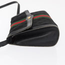GUCCI GG Canvas Web Sherry Line Shoulder Bag Black Red Green Auth 161730-5