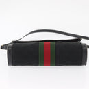 GUCCI GG Canvas Web Sherry Line Shoulder Bag Black Red Green Auth 161730-9