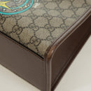 GUCCI GG Supreme Donald duck Hand Bag PVC 2way Beige Gold 648134 Auth 161733SAM-13