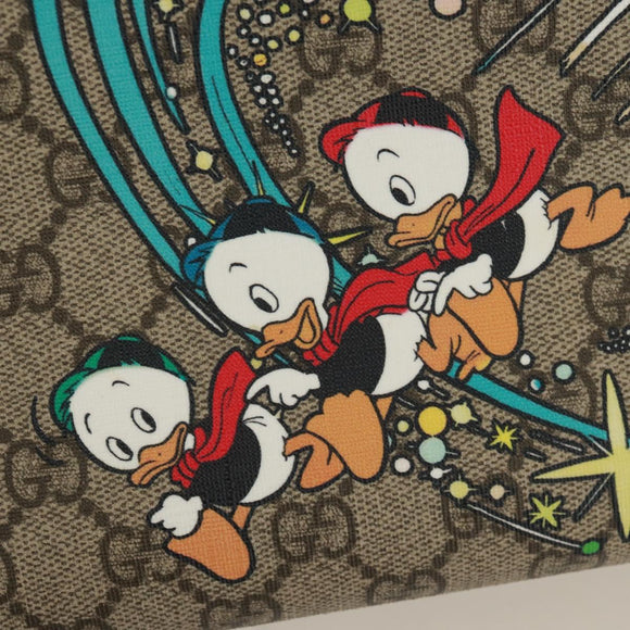GUCCI GG Supreme Donald duck Hand Bag PVC 2way Beige Gold 648134 Auth 161733SAM