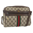 GUCCI GG Supreme Web Sherry Line Shoulder Bag PVC Beige 010 378 Auth 161738-1