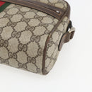 GUCCI GG Supreme Web Sherry Line Shoulder Bag PVC Beige 010 378 Auth 161738-8