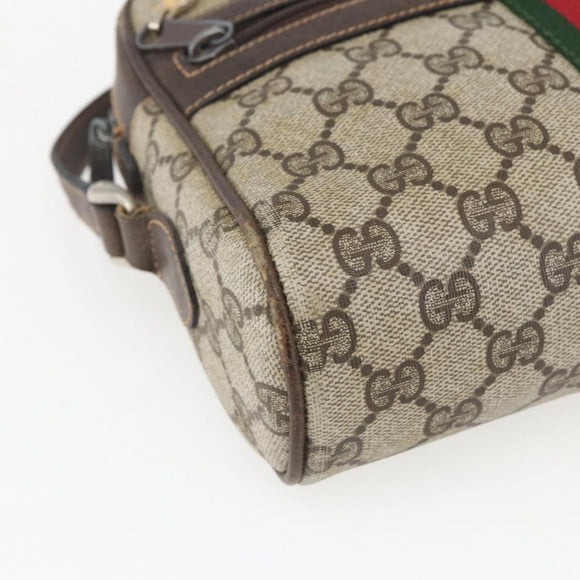 GUCCI GG Supreme Web Sherry Line Shoulder Bag PVC Beige 010 378 Auth 161738