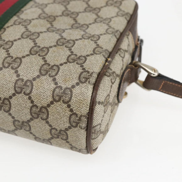 GUCCI GG Supreme Web Sherry Line Shoulder Bag PVC Beige 010 378 Auth 161738