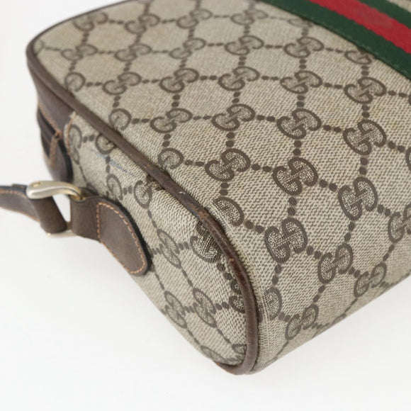 GUCCI GG Supreme Web Sherry Line Shoulder Bag PVC Beige 010 378 Auth 161738