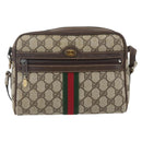 GUCCI GG Supreme Web Sherry Line Shoulder Bag PVC Beige 010 378 Auth 161738-13