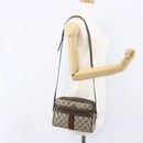 GUCCI GG Supreme Web Sherry Line Shoulder Bag PVC Beige 010 378 Auth 161738-21
