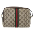 GUCCI GG Supreme Web Sherry Line Shoulder Bag PVC Beige 010 378 Auth 161738-2