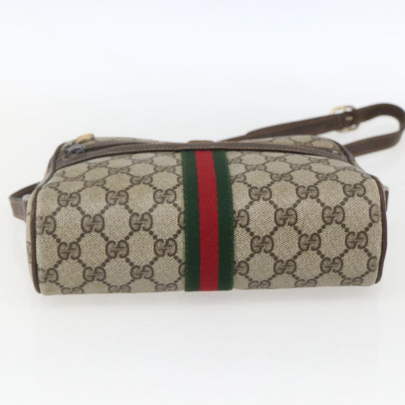 GUCCI GG Supreme Web Sherry Line Shoulder Bag PVC Beige 010 378 Auth 161738