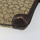 CELINE C Sulky Shoulder Bag Canvas Beige Gold Auth 161739-9