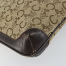 CELINE C Sulky Shoulder Bag Canvas Beige Gold Auth 161739-14