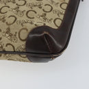 CELINE C Sulky Shoulder Bag Canvas Beige Gold Auth 161739-15