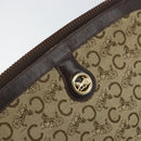CELINE C Sulky Shoulder Bag Canvas Beige Gold Auth 161739-17