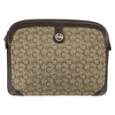 CELINE C Sulky Shoulder Bag Canvas Beige Gold Auth 161739-13