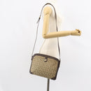 CELINE C Sulky Shoulder Bag Canvas Beige Gold Auth 161739-22
