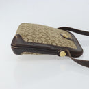 CELINE C Sulky Shoulder Bag Canvas Beige Gold Auth 161739-3