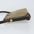 CELINE C Sulky Shoulder Bag Canvas Beige Gold Auth 161739-4